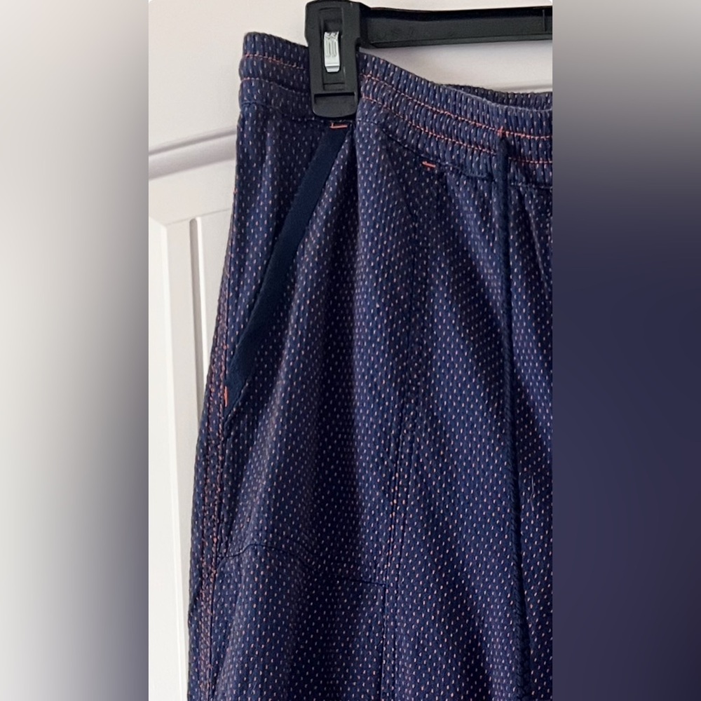 Anthropologie Medium Dylan Speckled Jogger Pant Navy Blue Orange High Rise Women - Picture 6 of 7